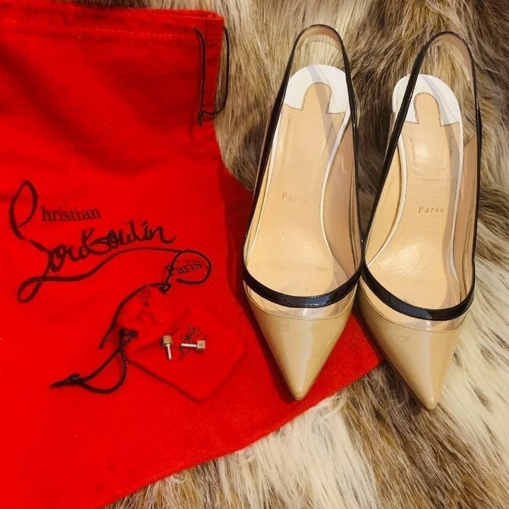 PAULINA SLING 100 PATENT BEIGE